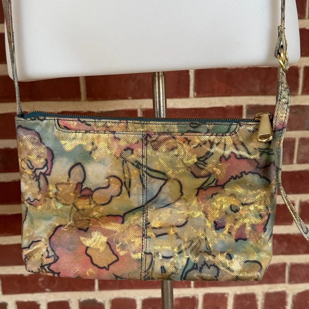 HOBO INTERNATIONAL Metallic Crossbody Purse Mara Bag Watercolor Floral - Picture 13 of 13